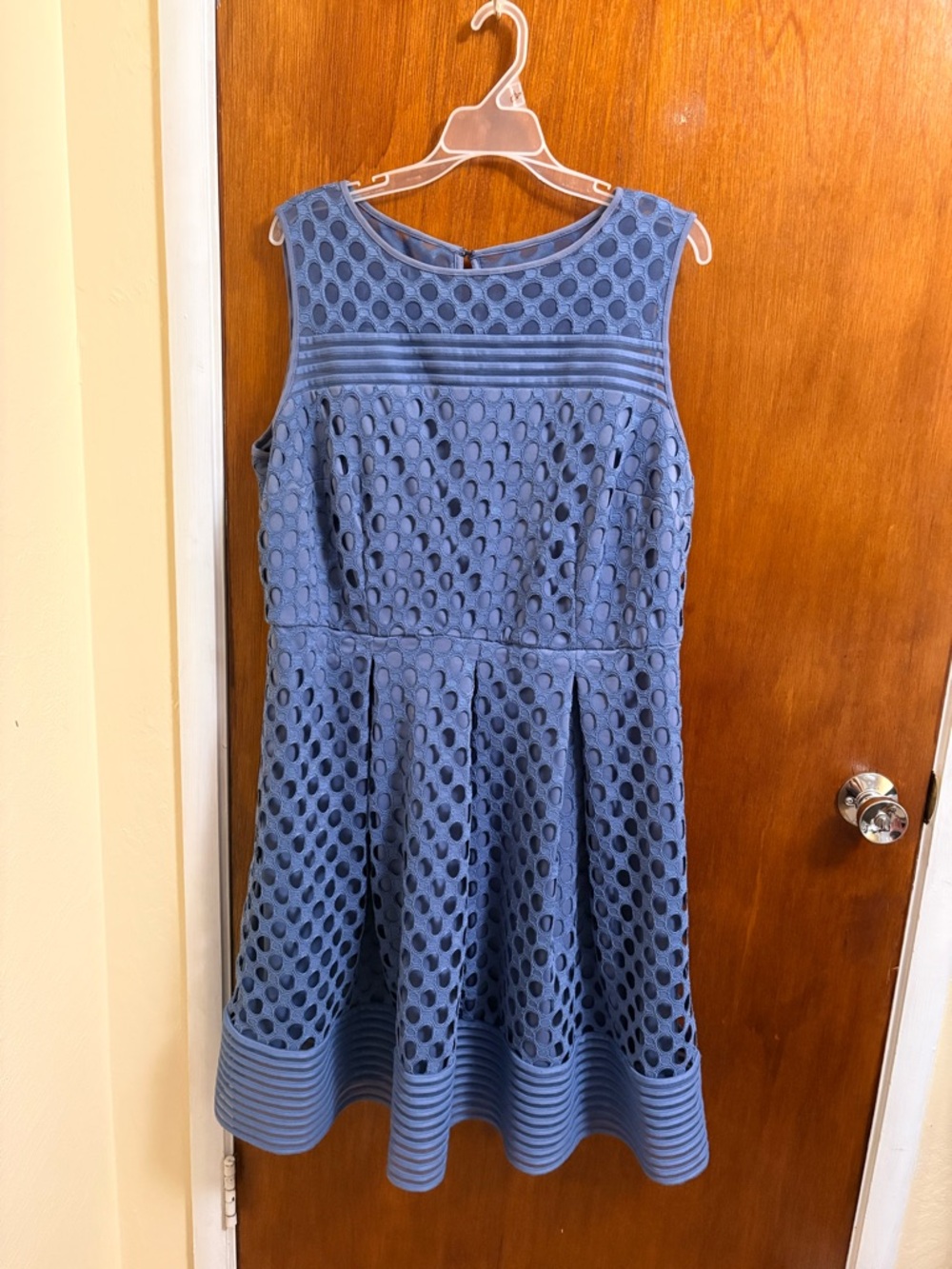 Lane Bryant Dusty Blue Lace-Trim Dress